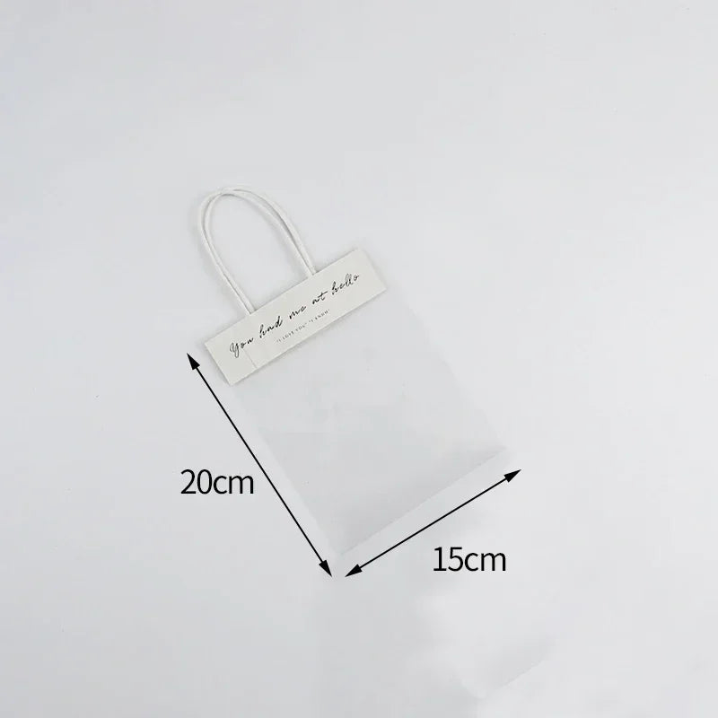 5/10PCS Transparent Flower Wrapping Bags – Gift Packaging with Handle for Weddings, Birthdays, Candy & Flower Box Decor