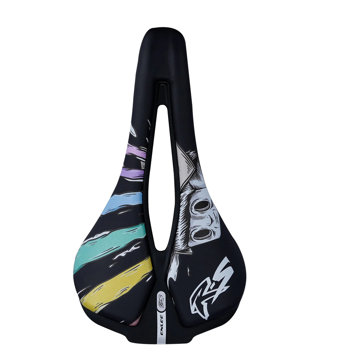 ENLEE Mountain Bike Saddle - Hollow Breathable Ultra-Light Steel Bow Seat Cushion for Road & Folding Bikes