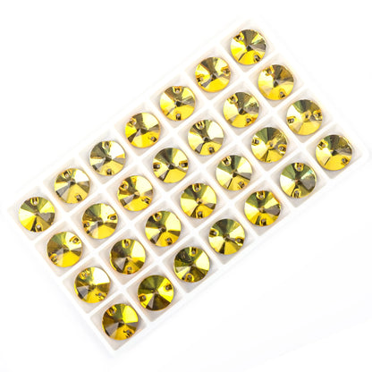 Crystal Rhinestone Flatback Beads - AB Round Shell Gems for DIY Crafts, Clothing & Wedding Decoration
