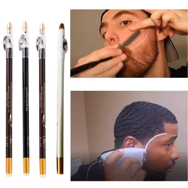 Men’s Beard & Hairline Pencil with Sharpener – Barber Shape Accessory & Eyebrow Makeup Pen