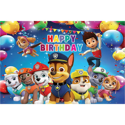 93Pcs Paw Patrol Dog Theme Birthday Party Decoration Set – Balloons, Bone & Aluminum Foil Decor Kit for Kids Party Supplies