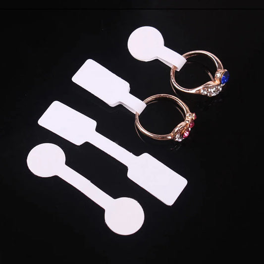 100PCS Blank Paper Price Tag Stickers – Self-Adhesive Jewelry Bracelet Ring Label Display Cards