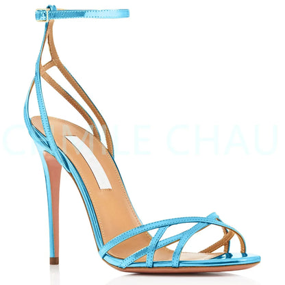 Women’s Stiletto High Heel Ankle Strap Sandals – Sexy Evening Dress Shoes 1-CHC-27
