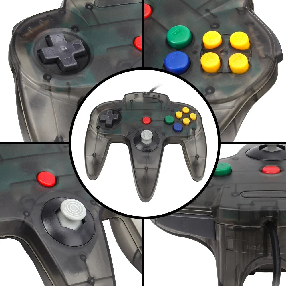 8 Color Classic Wired N64 Controller - Retro Gaming Joystick Remote Control Gamepad for N64 Console