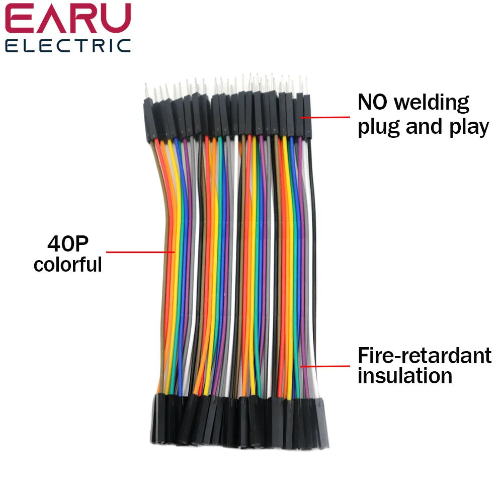 40-Pin Dupont Jumper Wires — 10/20/30cm Male-to-Male, Female-to-Female, Male-to-Female Cable for PCB DIY Kits