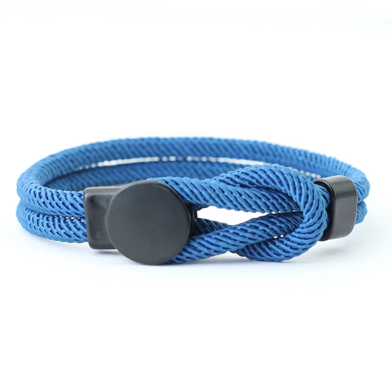 Men’s Double Layer Rope Bracelet – 4mm Nylon Cord Lucky Red Thread Pulsera, 3 Sizes Gift for Him