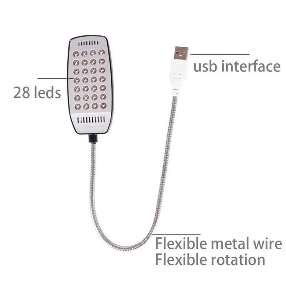 TxxCvv USB LED Light Lamp - 28 LEDs Flexible Reading Light for Laptop, Notebook, PC, 4 Color Options