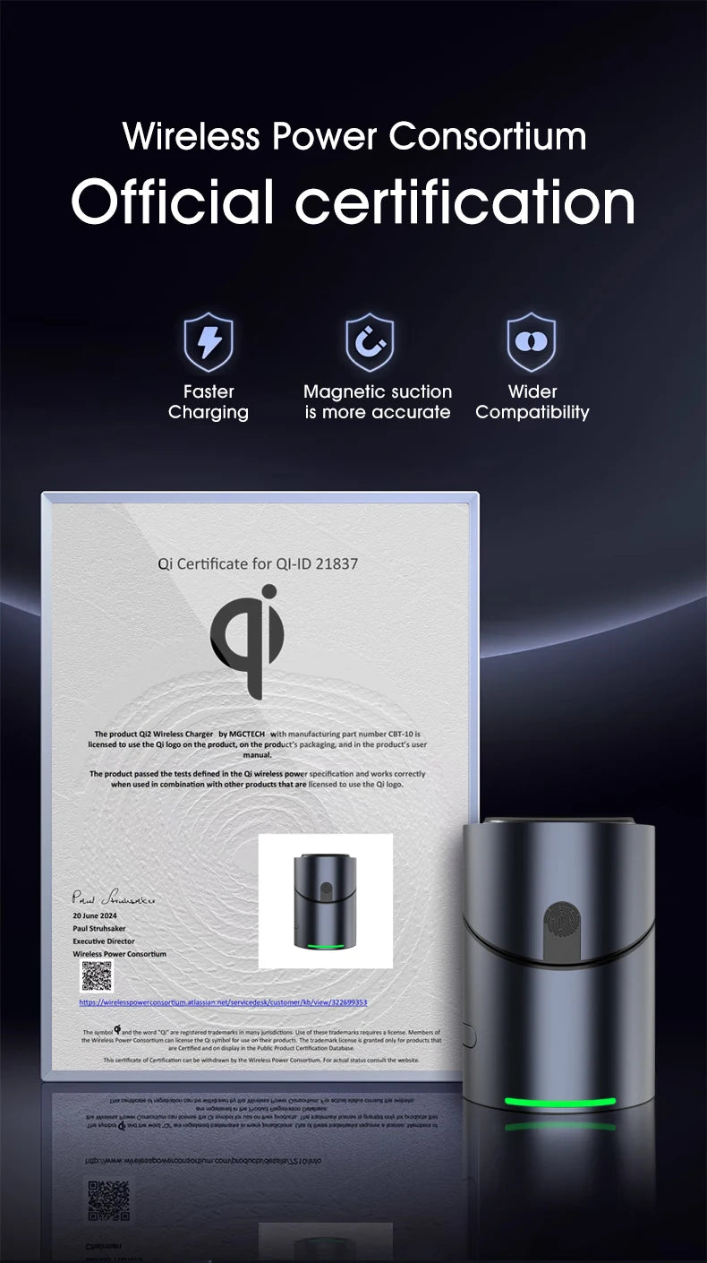 Truly Qi2 3-in-1 MagSafe Magnetic Touch Wireless Charger — Fast Charging Dock for iPhone, Android, Apple Watch & AirPods