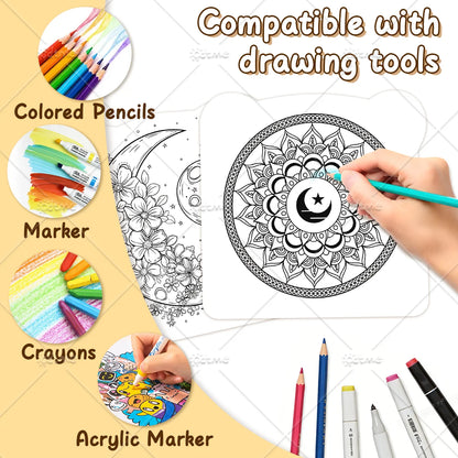MOMN Cozy Spaces Coloring Book - Cute Adult Relaxation Coloring Pages with Daily Activities and Creative Patterns