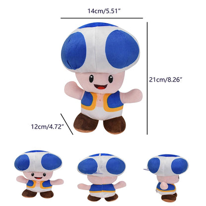 Mario Bros Plush Toys — Yellow, Blue, Red & Green Toad Toadette Stuffed Dolls | Soft Toys Birthday Gift for Kids