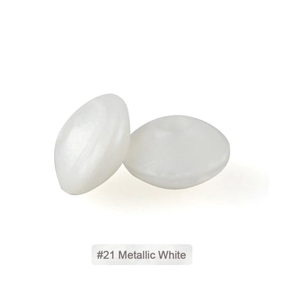 100/50/20Pcs Silicone Lentil Beads - 12mm BPA Free Loose Spacer Beads for DIY Jewelry Making Bracelets Necklaces Keychains