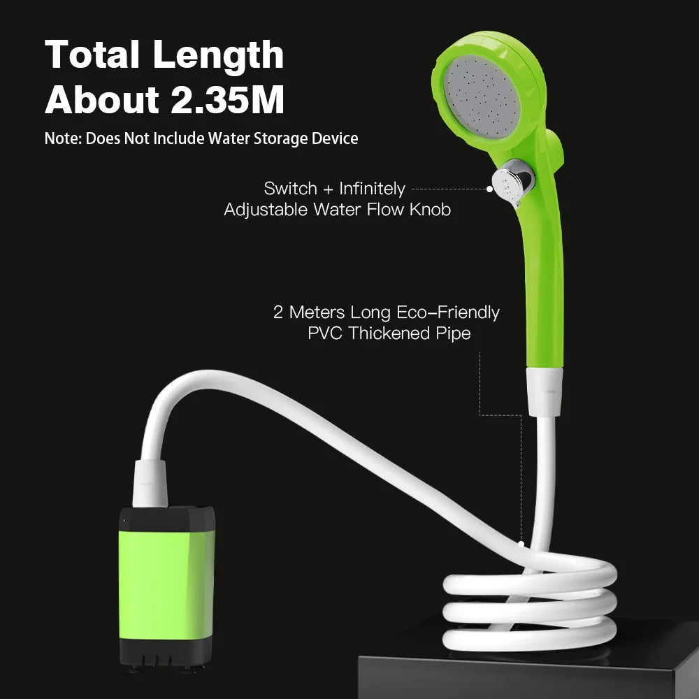 Camping Shower Pump Kit – RV & Outdoor Shower with Digital Display, Adjustable Full-Screen Shower for Backyard