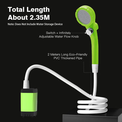 Camping Shower Pump Kit – RV & Outdoor Shower with Digital Display, Adjustable Full-Screen Shower for Backyard