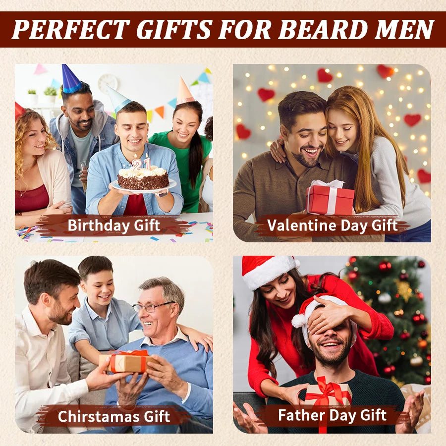 2-Piece Beard Volumizing & Conditioning Oil Set for Men – Moisturizing Facial Hair & Mustache Care Oil for Softer, Fuller, Healthier Beard Grooming