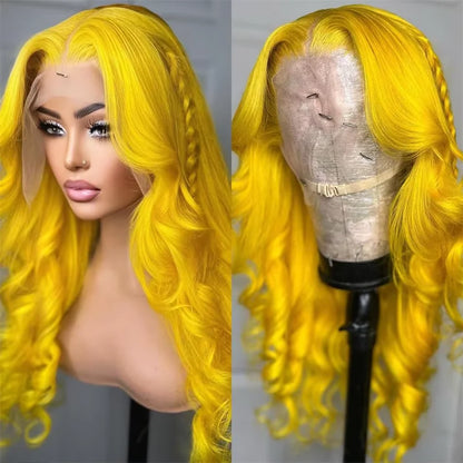 Light Yellow 613 HD Lace Frontal Wig – 13x6 Transparent Lace, Body Wave 200% Density Human Hair Wig for Women