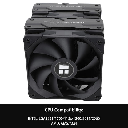 Thermalright Peerless Assassin 120 ARGB CPU Air Cooler – High Performance Dual Tower Cooler for Intel LGA1851/1700/1200/115X & AMD AM4/AM5 Black Edition