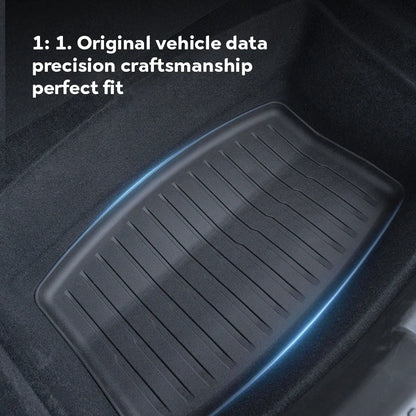 Tesla Model 3 Highland 2024 TPE Trunk Mats – Waterproof Front & Rear Layered Carpet Pads