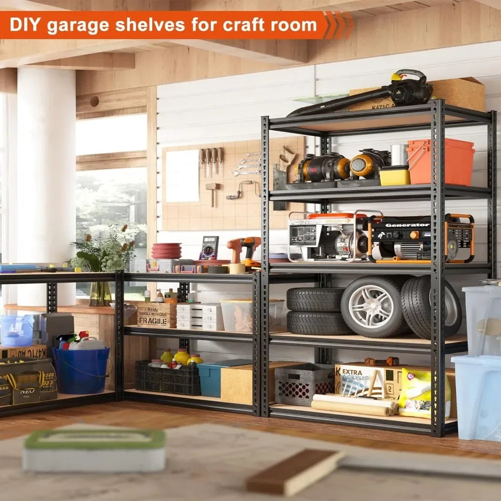 72" Heavy Duty Garage Shelving – 5-Tier Adjustable Metal Storage Shelves, 2000LBS Capacity