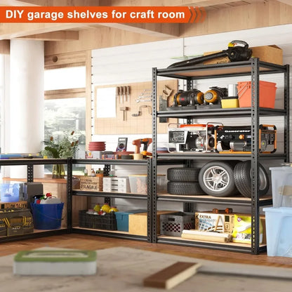 72" Heavy Duty Garage Shelving – 5-Tier Adjustable Metal Storage Shelves, 2000LBS Capacity