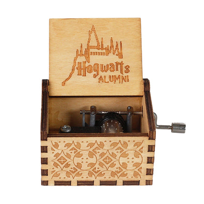 Hand-Cranked Wooden Music Box - Vintage Carved Musical Keepsake for Christmas, Birthdays, and Special Gifts