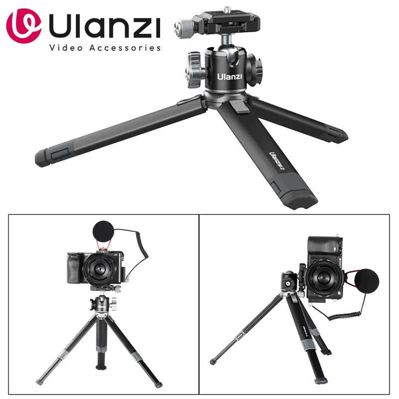 Ulanzi MT-24 Vlog Lite Metal Tripod – Extendable Monopod with Ballhead, Cold Shoe, Arca Quick Release, 1/4" Mount, 2.5KG Max Load