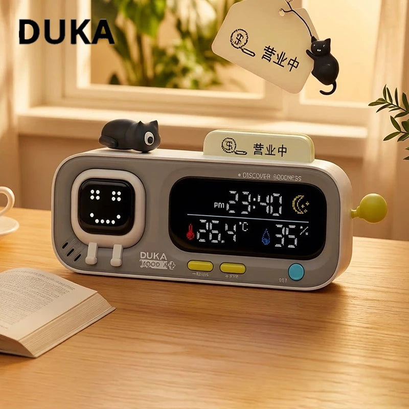 DUKA MOODA Smart Temperature & Humidity Clock - Digital Hygrometer Thermometer & Desktop Weather Station Decor