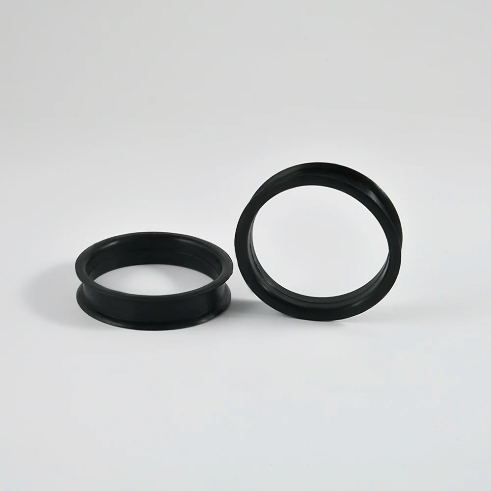 Pair of Supersize Black Silicone Double Flared Ear Tunnel Plugs — Flesh Gauge Expander Stretchers for Piercing