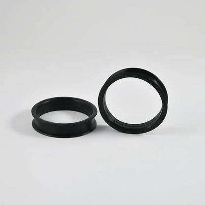 Pair of Supersize Black Silicone Double Flared Ear Tunnel Plugs — Flesh Gauge Expander Stretchers for Piercing