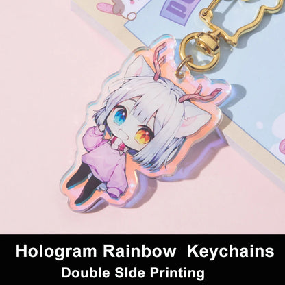 Custom Acrylic Keychain - Personalized Cartoon, Anime & Photo Hologram Clear Key Ring Gift