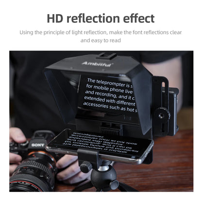 Ambitful Mini Teleprompter – Portable Phone & DSLR Recording Inscriber with Remote Control for Video