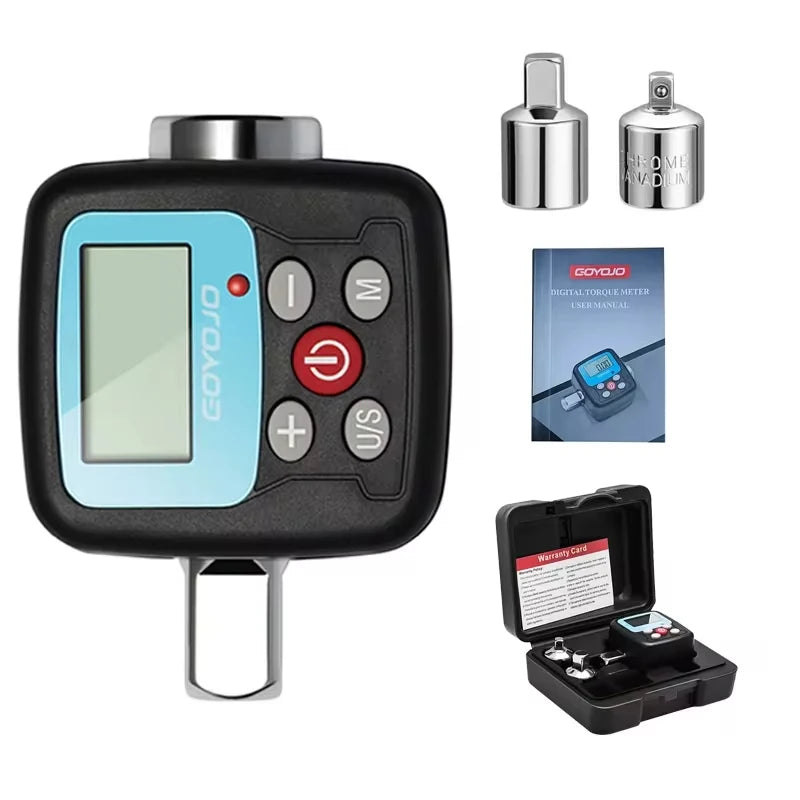Professional Digital Torque Wrench Set | 1/4'', 3/8'', 1/2'' Electronic Wrench & Torque Adapter for Bike & Car Repair