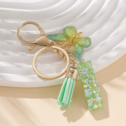 A-Z Initial Letter Resin Keychain - Green Butterfly Lobster Key Ring & DIY Charm