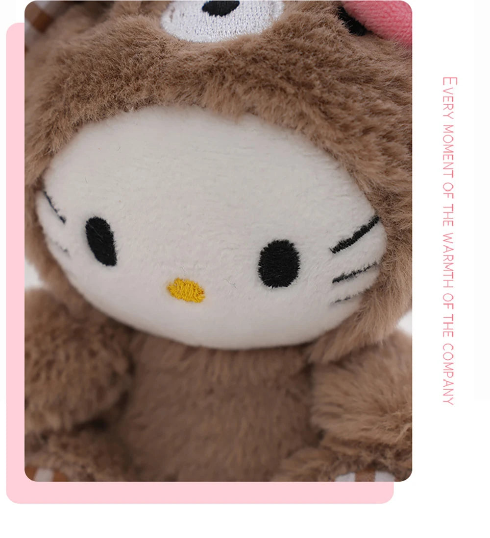 Sanrio Kawaii Plush Keychain — Hello Kitty, My Melody, Kuromi & Cinnamoroll Stuffed Cartoon Doll Pendant for Backpack Decoration