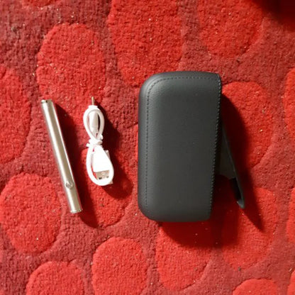New Imitation Leather Cigarette Case with USB Tungsten Electronic Lighter – Exquisite Men's Gift & Smoking Tool