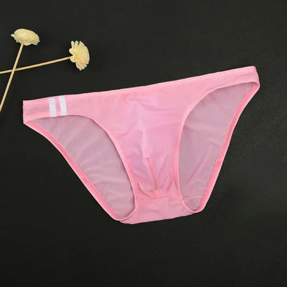 Men’s Low Rise Transparent Briefs – Breathable Sexy Bulge Pouch Underwear, Lightweight Comfort Fit Panties