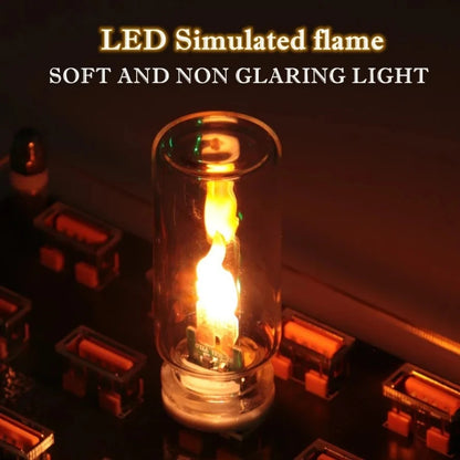 USB LED Flame Night Light - Flickering Dynamic Flame Lamp with Frosted Glass for Car Interior & Home Decor