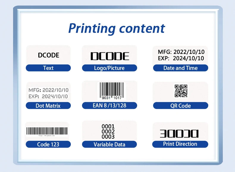 DCODE 1755PLUS Portable Handheld Inkjet Printer – 12.7mm Text, QR, Barcode, Logo & Date Printing Machine