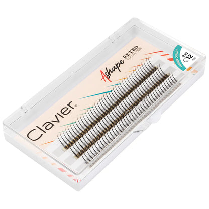 Clavier Vintage A-Shape Individual Eyelash Clusters – High-Quality Synthetic Silk Lash Extensions for Natural Look