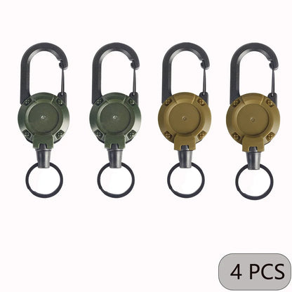1/2/4PCS Retractable Keychain Badge Reel – Heavy Duty Extendable Holder with Carabiner for Men’s Outdoor Bags