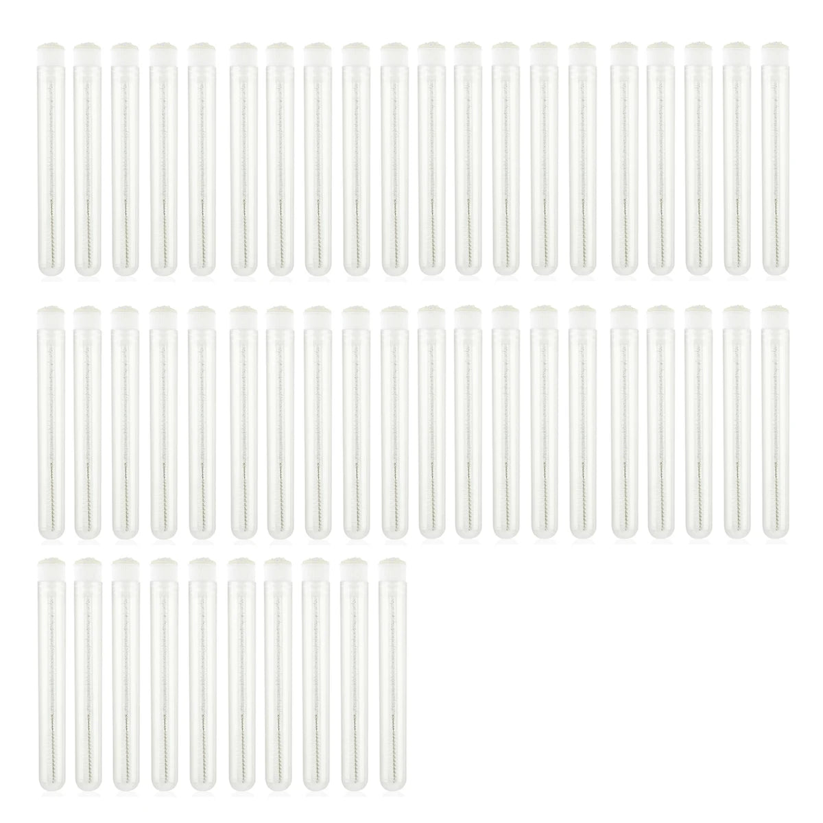 50PCS Eyelash and Eyebrow Brushes with Storage Tubes - Reusable Mascara Wands and Applicators for Lash Extensions and Makeup Care