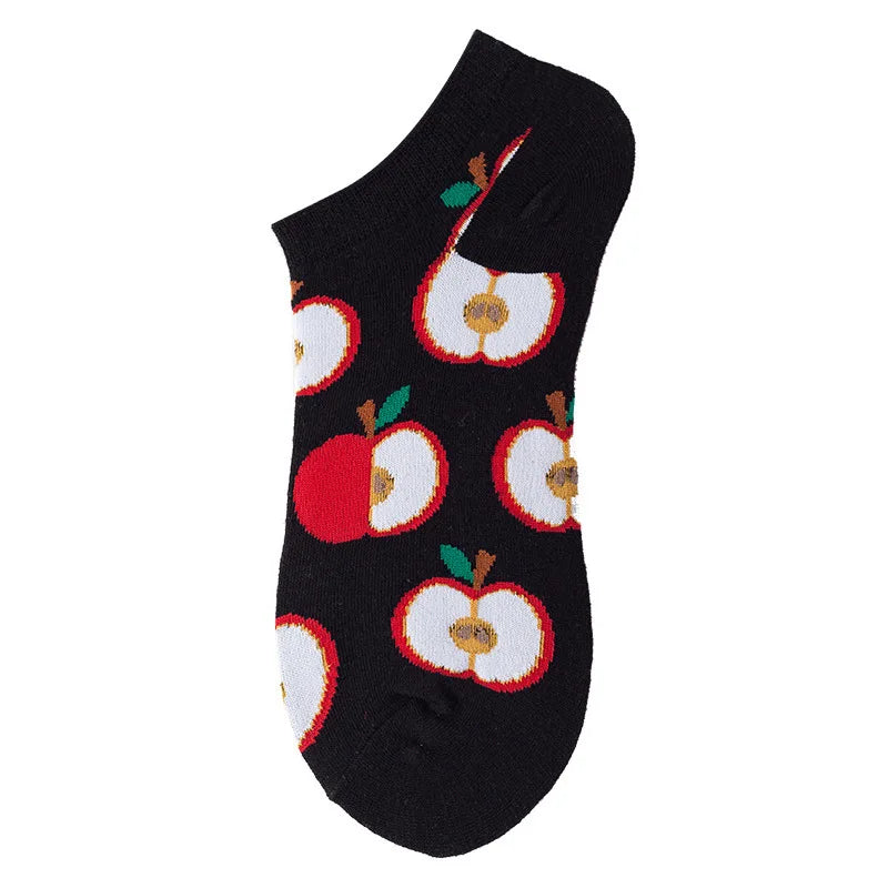 Combed Cotton Ankle Socks for Men & Women - Funny Beer, Fruit & Food Novelty Low Cut Socks (EU 38-43)