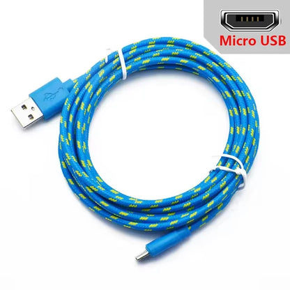 2.4A Micro USB Cable – Nylon Braided 0.5m/1m/2m/3m for Data Sync & Charging, Compatible with Samsung, Huawei, Xiaomi, Android