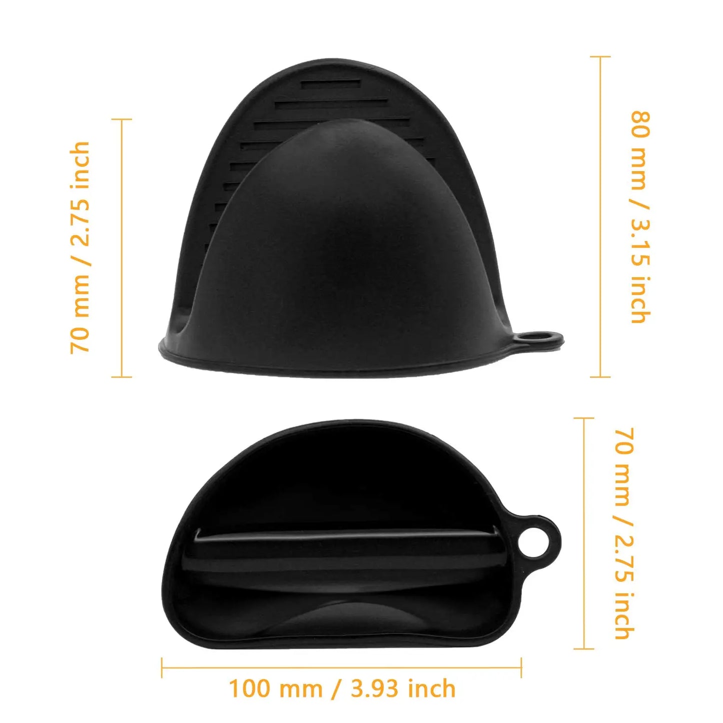 2pcs Silicone Heat Resistant Oven Mitts - Anti-Scald Pinch Mitts with Non-Slip Grip, Pot Holder Clips for Cooking and Baking