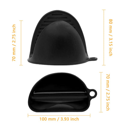 2pcs Silicone Heat Resistant Oven Mitts - Anti-Scald Pinch Mitts with Non-Slip Grip, Pot Holder Clips for Cooking and Baking