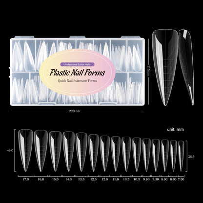 Square Nail Extension Forms - MOWOT Dual Nail Tips Quick Building Gel Molds for Acrylic Full Cover Nails