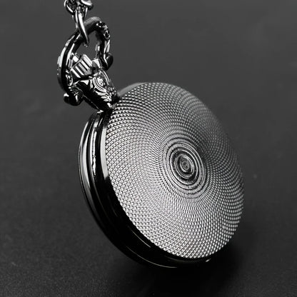 Gothic Black Raven Pocket Watch - Quartz Alloy Pendant Necklace Watch for Men, Women & Kids