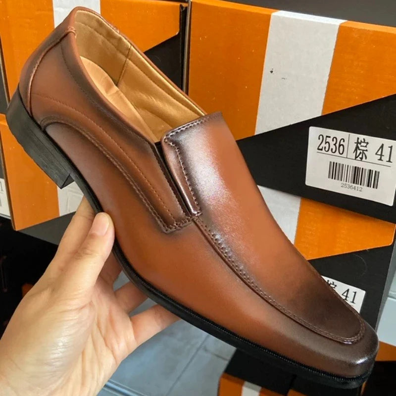 Men’s Classic Slip-On Oxford Dress Shoes - Elegant Business, Office & Formal Wedding Shoes for Men