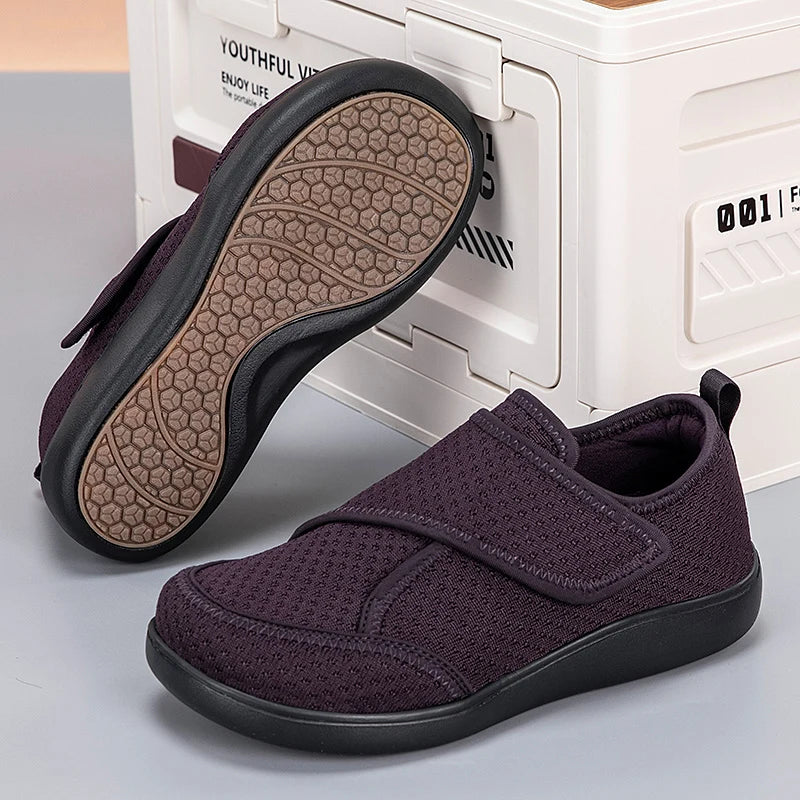 Adjustable Open Orthopedic Shoes for Elderly, Diabetic Wide Fit Comfort Shoes for Swollen Feet, Bunions & Hallux Valgus Support (Men & Women)