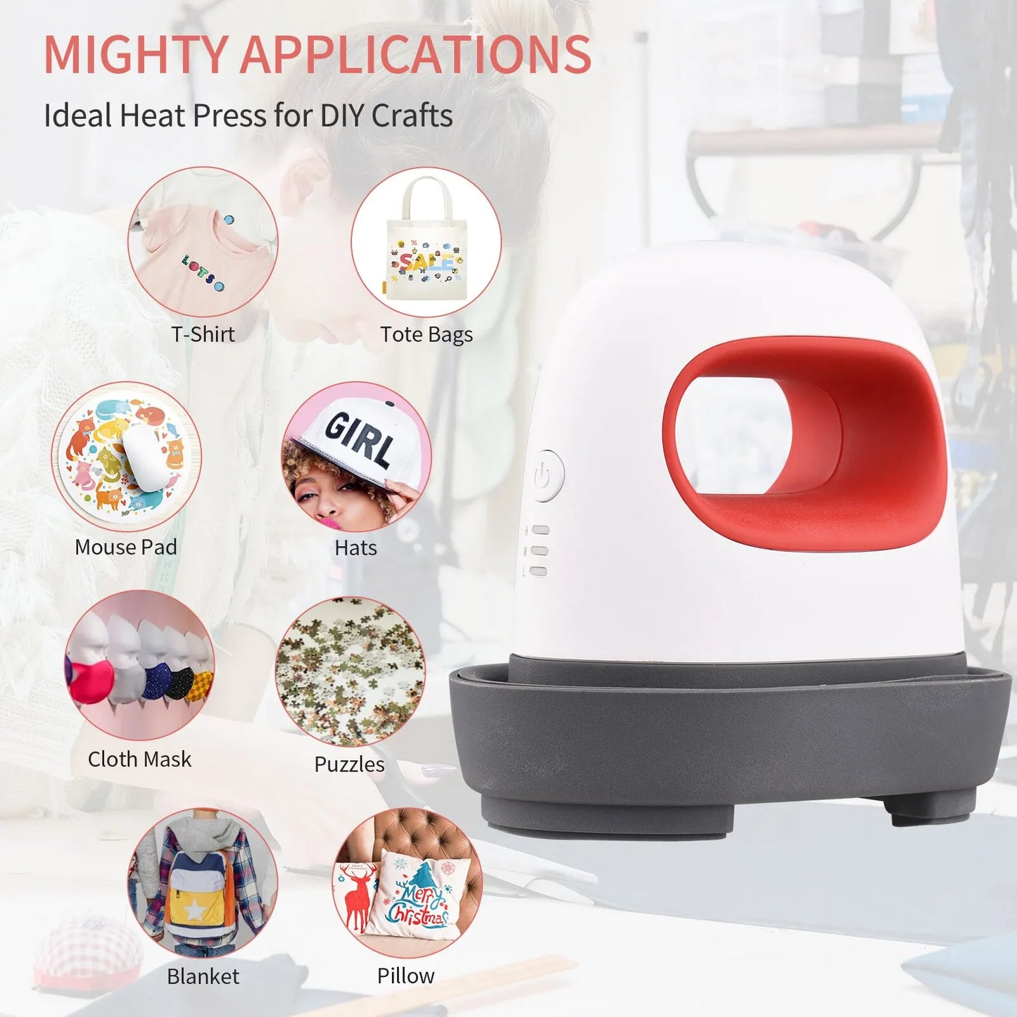 2024 New Portable Mini Heat Press Machine - Short Sleeve DIY Label Hot Stamping, T-Shirt Printing, and Easy Heating Transfer