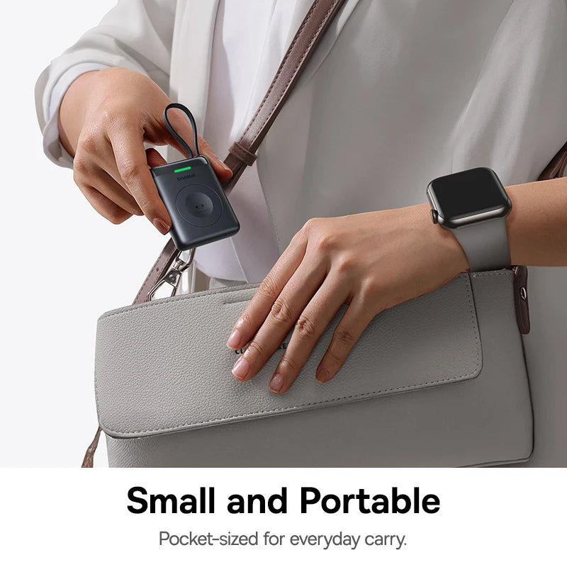 Baseus Magnetic Apple Watch Charger - 5W USB-C Wireless Charging Cable for Watch Series S1-S10, SE, SE2 & Ultra 2